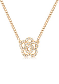 EF Collection Diamond Rose Pendant Necklace