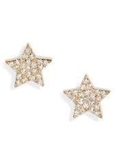 EF Collection Diamond Star Stud Earrings in Yellow Gold at Nordstrom