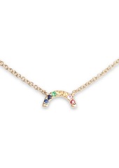 EF Collection EF COLLLECTION Rainbow Pendant Necklace in Yellow Gold at Nordstrom