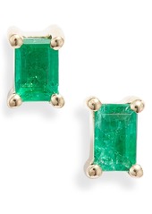 EF Collection Emerald Baguette Stud Earrings