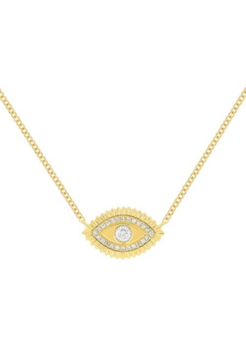 EF Collection Evil Eye Diamond Pendant Necklace