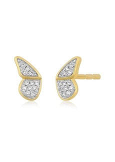 EF Collection Flutter Diamond Butterfly Stud Earrings
