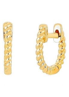 EF Collection Gold Twist Single Huggie Hoop Earring in 14K Yellow Gold at Nordstrom