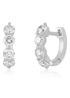 EF Collection Jumbo Diamond Huggie Hoop Earrings
