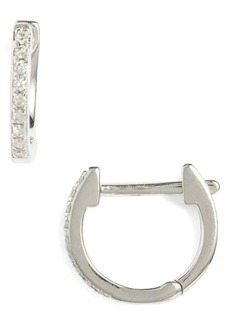 EF Collection Mini Diamond Hoop Earrings