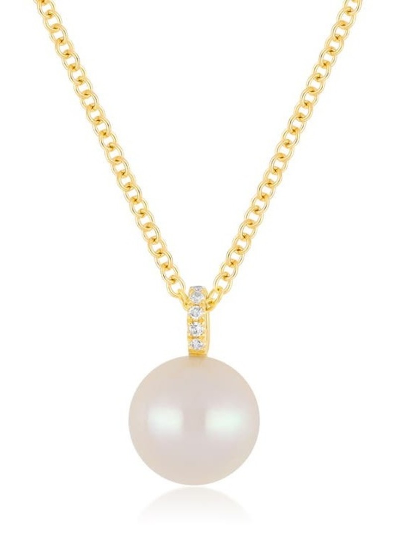 EF Collection Mother-of-Pearl & Diamond Pendant Necklace