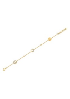 EF Collection Peace Love Smile Diamond Bracelet in 14K Yellow Gold at Nordstrom