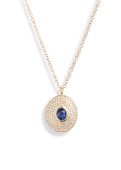 EF Collection Sapphire & Diamond Pendant Necklace