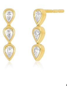 EF Collection Single Bezel Diamond Drop Earring