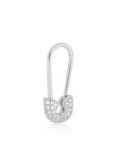 EF Collection Single Diamond Safety Pin Drop Earring in White Gold/Diamond at Nordstrom