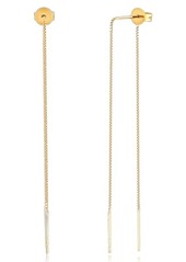 EF Collection Single Liquid Gold Threader Front/Back Earring