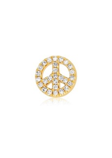 EF Collection Single Mini Diamond Peace Sign Stud Earring in Yellow Gold at Nordstrom