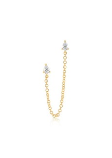 EF Collection Single Pear Diamond Double Stud Earring in 14K Yellow Gold at Nordstrom