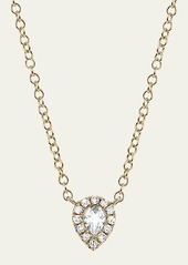 EF Collection White Topaz & Diamond Teardrop Necklace