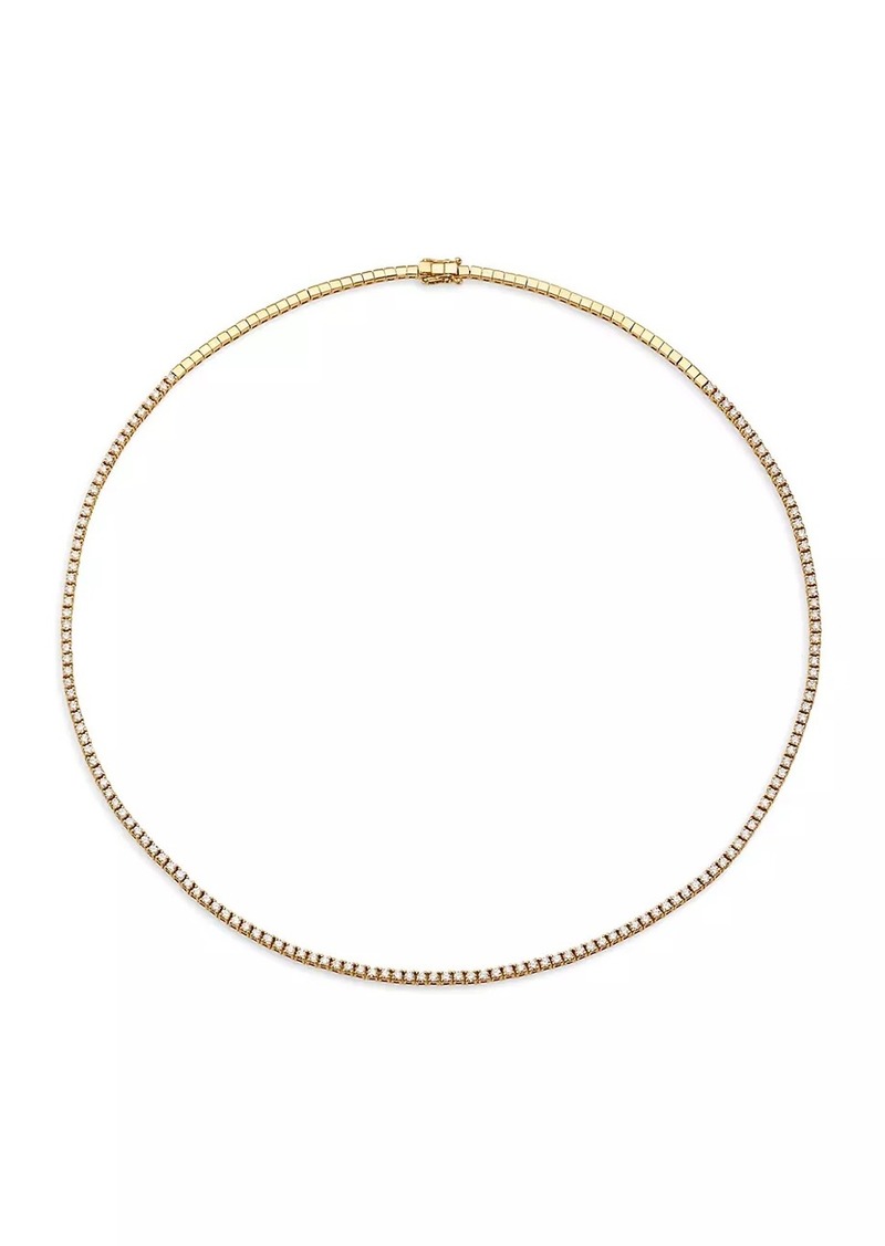 EF Collection Grace 14K Yellow Gold & Diamond Tennis Necklace