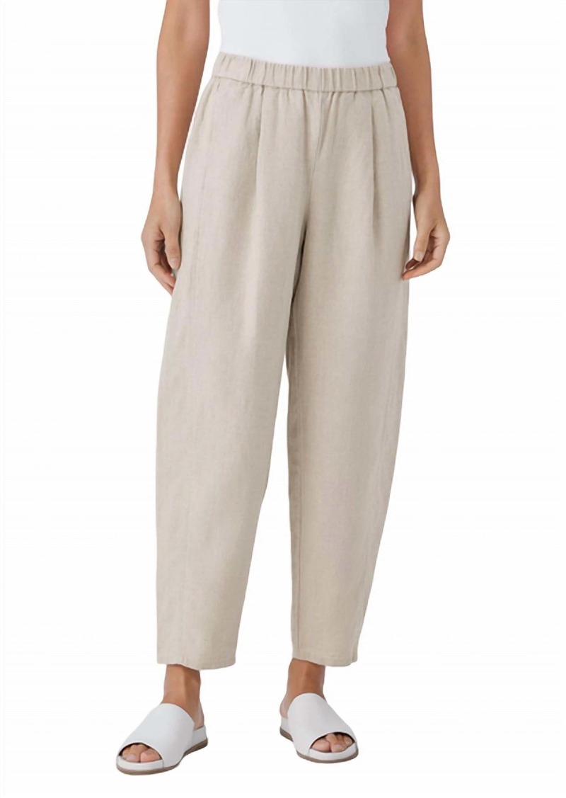 Eileen Fisher Ankle Pleated Lantern Pant In Natural