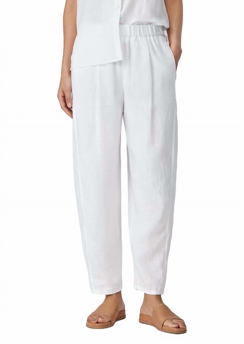 Eileen Fisher Ankle Pleated Lantern Pant In White