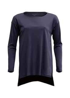Eileen Fisher Ballet Neck Long Sleeve Top In Blue Shale