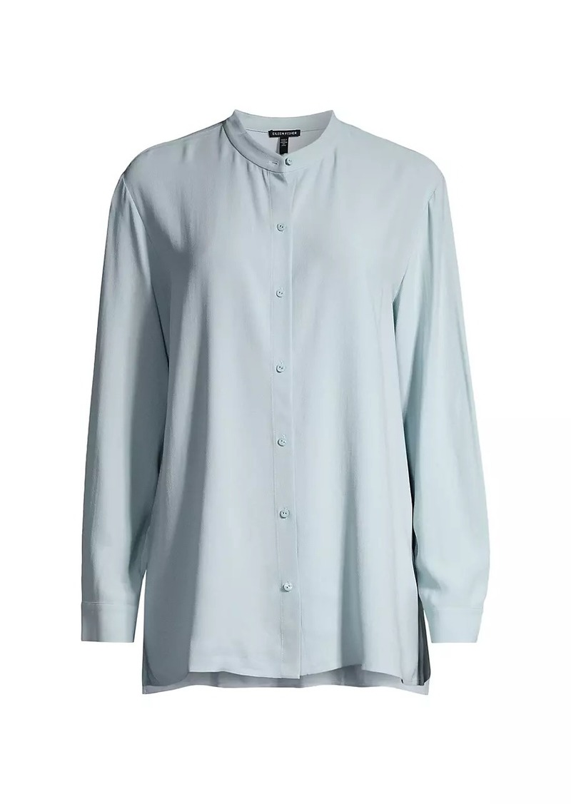 Eileen Fisher Band Collar Relaxed Shirt