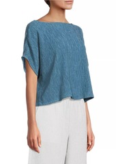 Eileen Fisher Bateau Neck Dolman-Sleeve Top