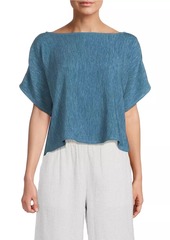 Eileen Fisher Bateau Neck Dolman-Sleeve Top