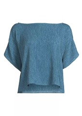 Eileen Fisher Bateau Neck Dolman-Sleeve Top