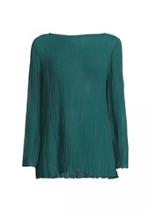 Eileen Fisher Boatneck Pleated Silk Tunic