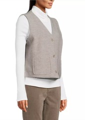 Eileen Fisher Boiled Wool V-Neck Vest