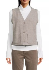 Eileen Fisher Boiled Wool V-Neck Vest