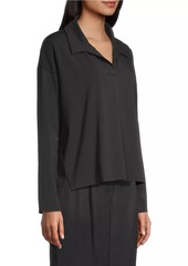 Eileen Fisher Boxy Cotton Henley Top