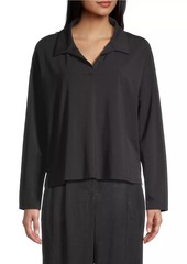 Eileen Fisher Boxy Cotton Henley Top