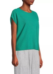 Eileen Fisher Boxy Linen-Blend Pullover Top