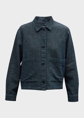 Eileen Fisher Button-Down Hemp-Organic Cotton Jacket