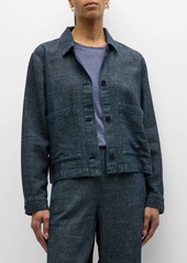Eileen Fisher Button-Down Hemp-Organic Cotton Jacket