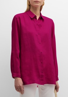 Eileen Fisher Button-Down Organic Linen Shirt