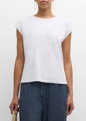 Eileen Fisher Cap-Sleeve Organic Cotton Stretch Jersey Top