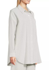 Eileen Fisher Check Cotton Button-Front Shirt