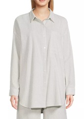 Eileen Fisher Check Cotton Button-Front Shirt