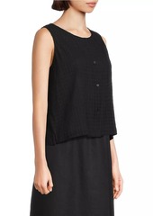 Eileen Fisher Checkered Cotton Vest Top