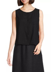 Eileen Fisher Checkered Cotton Vest Top