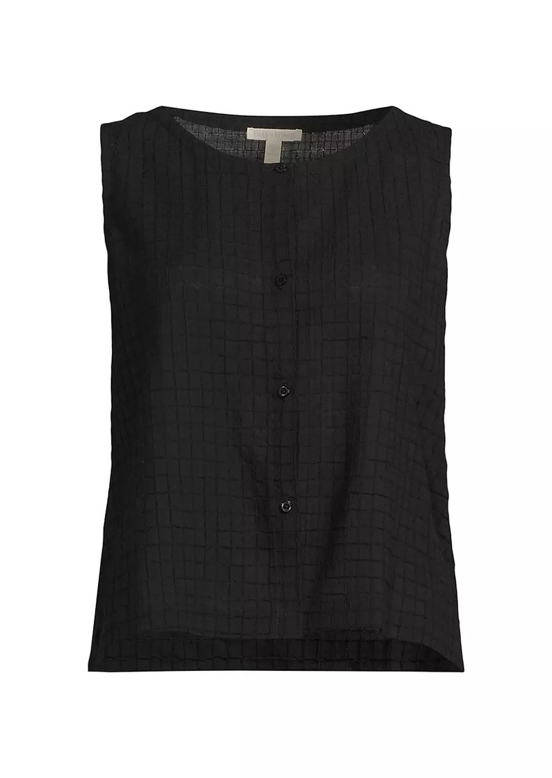 Eileen Fisher Checkered Cotton Vest Top