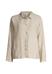 Eileen Fisher Classic Button-Up Linen Jacket