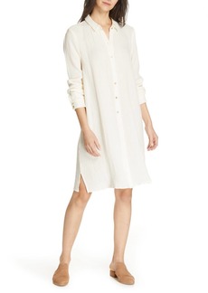 Eileen Fisher Classic Collar Dress In White