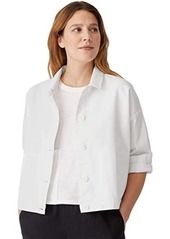 Eileen Fisher Classic Collar Jacket in Organic Cotton Hemp Stretch
