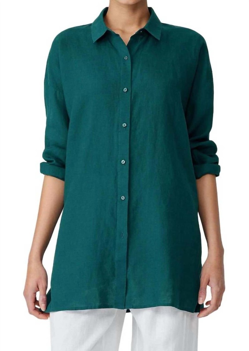 Eileen Fisher Classic Collar Shirt In Sea Star