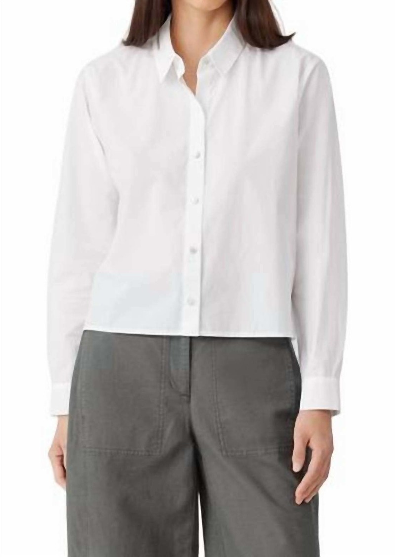 Eileen Fisher Classic Collar Shirt Top In White