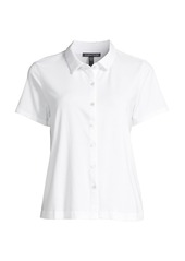 Eileen Fisher Classic Collar Short-Sleeve Shirt