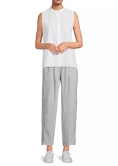 Eileen Fisher Cotton Band-Collar Sleeveless Top