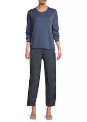 Eileen Fisher Cotton-Blend Drop-Sleeve Crewneck Sweater