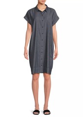 Eileen Fisher Cotton Cap-Sleeve Mini Shirtdress